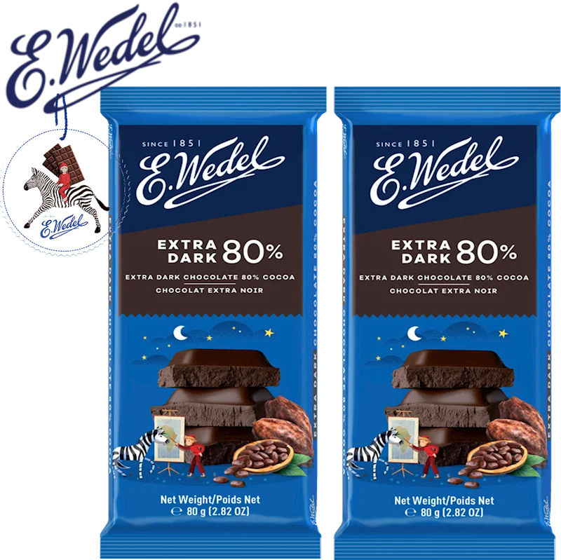 EXTRA DARK CHOCOLATE 80% 80G WEDEL