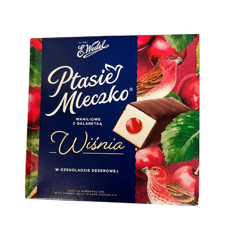 PTASIE MLECZKO CHERRY IN DARK CHOCOLATE 340G WEDEL