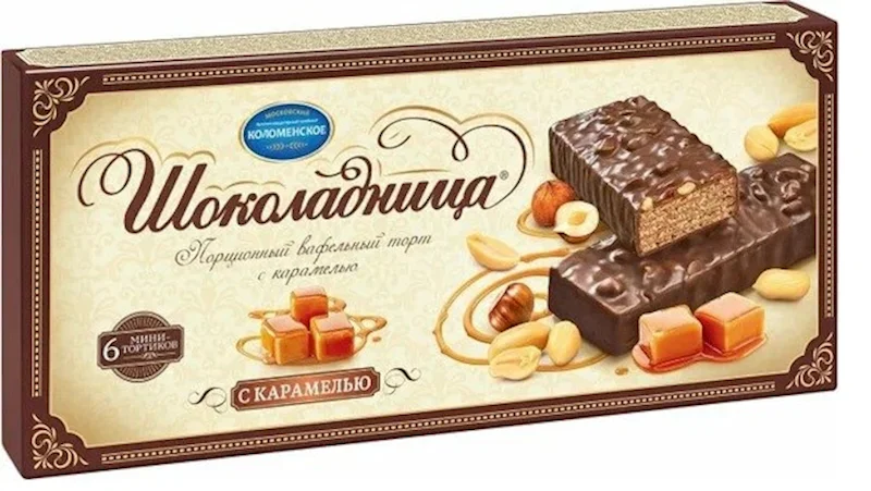 "SHOKOLADNITSA" CHOCOLATE WAFER CAKE CARAMEL 180G