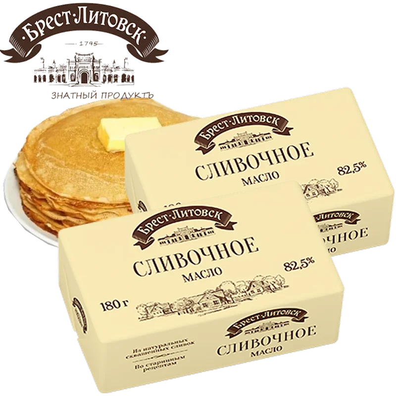 BREST-LITOVSK SWEET CREAM BUTTER 82.5% 180G