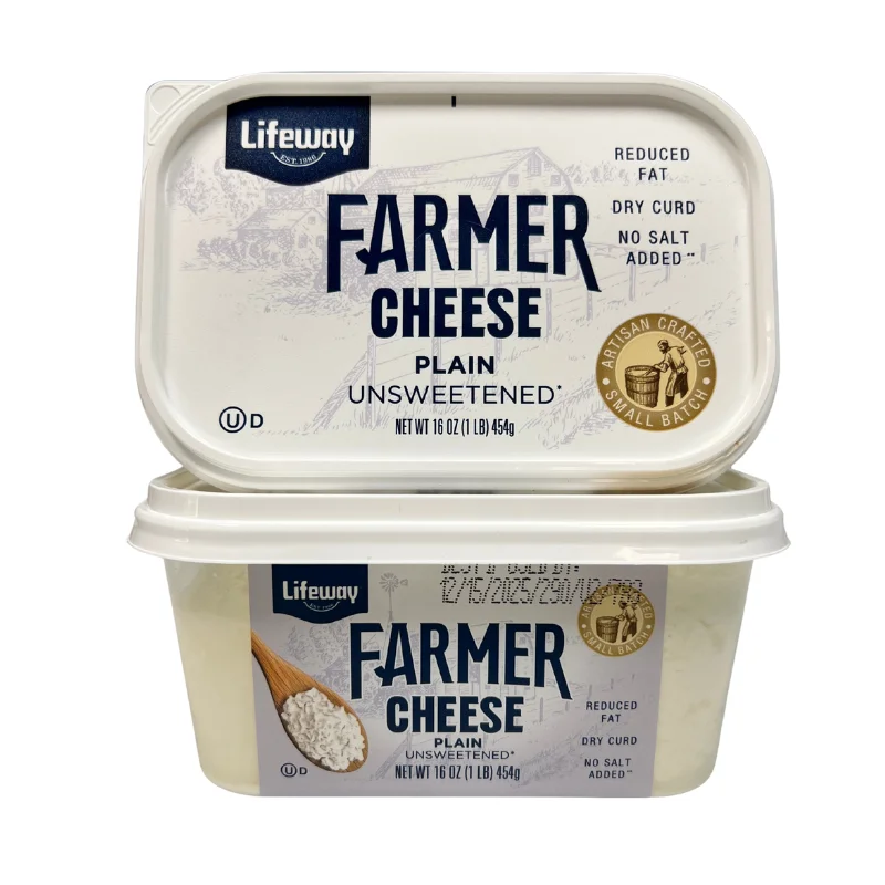 FARMER CHEESE PLAIN REDUCED FAT 454G LIFEWAY