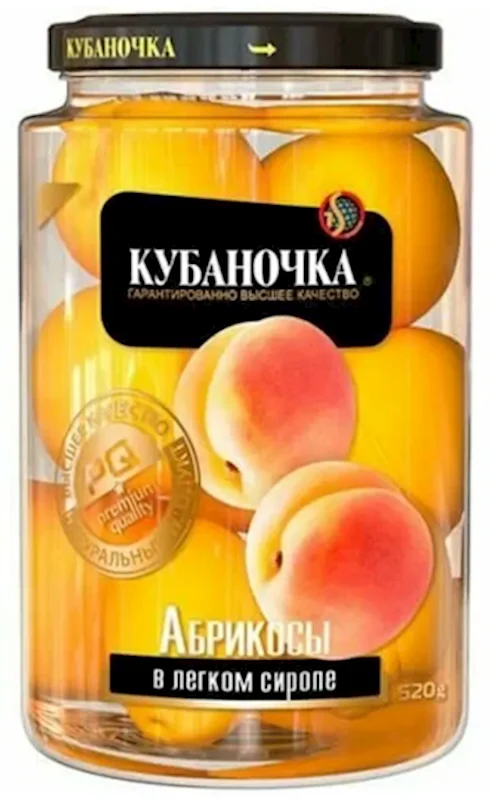 "KUBANOCHKA" APRICOT IN LIGHT SYRUPE 520G